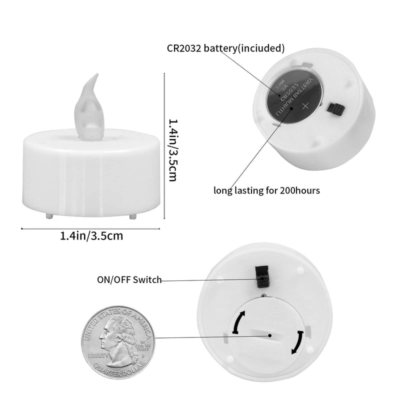 JUNPEI 24Pack Battery Tea Lights - LED Tea Lights Realistic and Bright Flickering Holiday Gift Operated Flameless LED Tea Light for Seasonal & Festival Celebration Warm Yellow Lamp Battery Powered J-01,24pack Warm Yellow - NewNest Australia