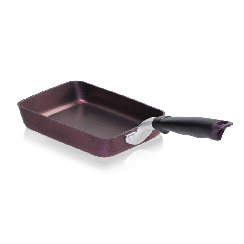 TeChef - Tamagoyaki Japanese Omelette Pan / Egg Pan, Coated with New Safe Teflon Select - Colour Collection / Non-Stick Coating (PFOA Free) / (Aubergine Purple) / Made in Korea (Medium) Medium - NewNest Australia