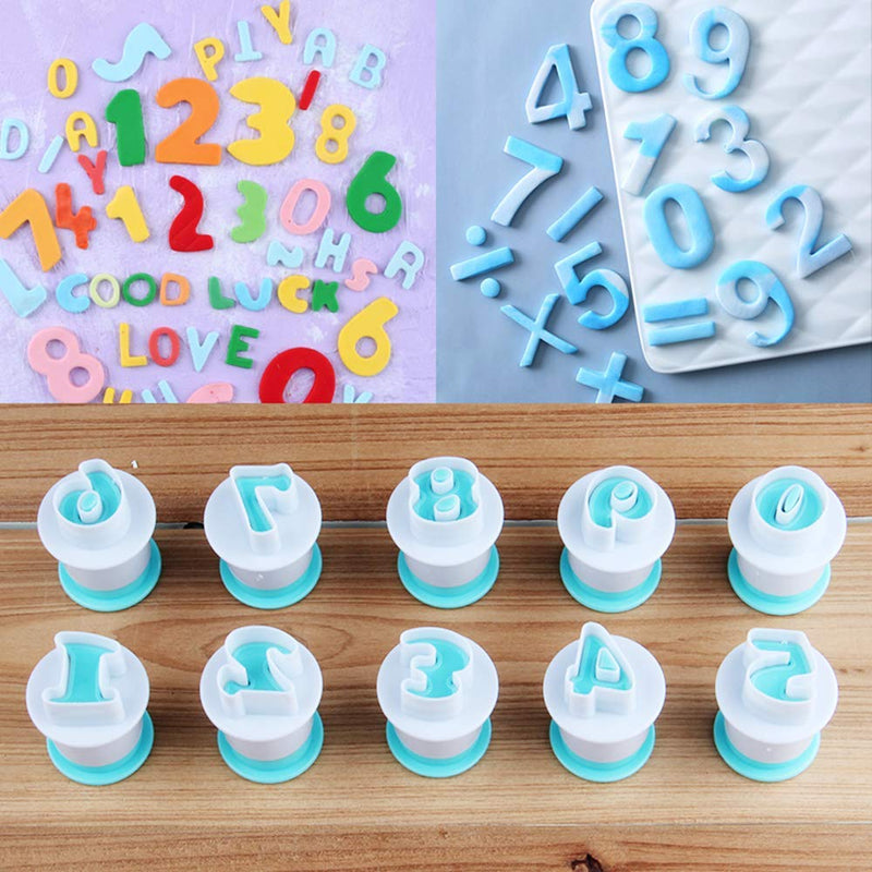 NewNest Australia - Alphabet Letter Numbers Cake Mould Set, BENBO 36Pcs Fondant Cake Sugar Craft Cookies Stamp Impress Embosser Plunger Cookie Cutter Mold Biscuit Decorating Tools 