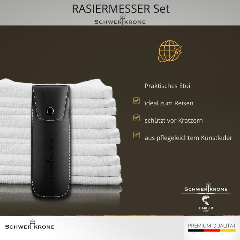 Schwertkrone Men's Razor with 100 Premium Interchangeable Blades + Case (Black) Black - NewNest Australia