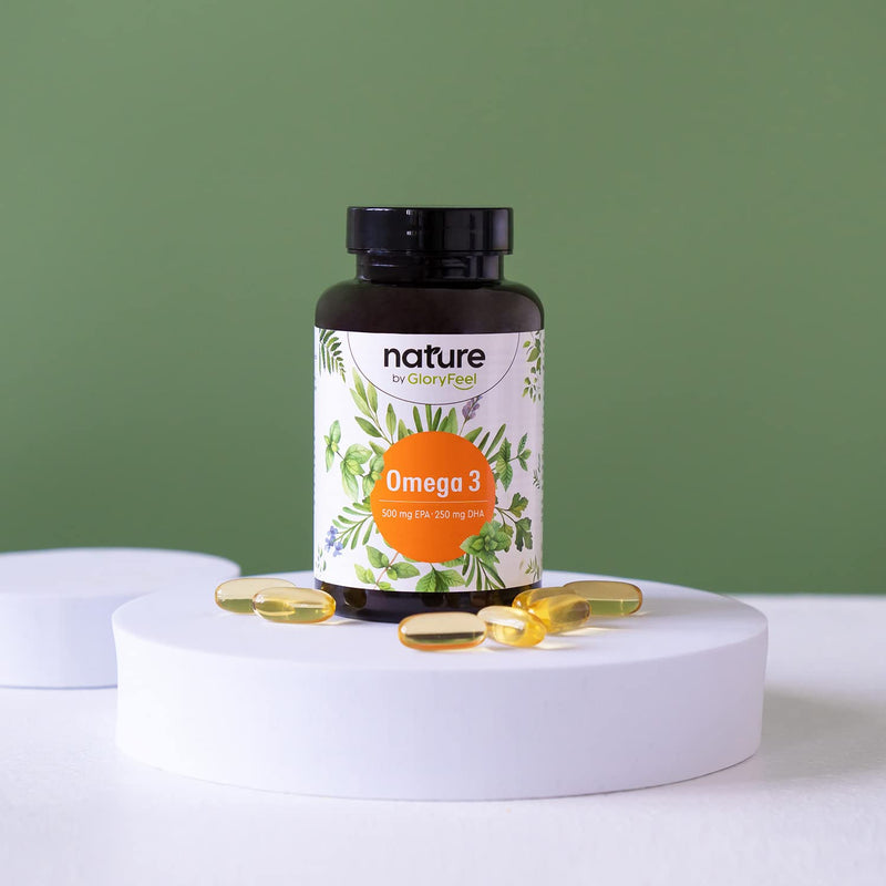 Premium Omega 3-120 capsules - 1000 mg fish oil per capsule with EPA and DHA - 3 times strength: in triglyceride form - Laboratory tested, carefully purified and from sustainable fishing - NewNest Australia