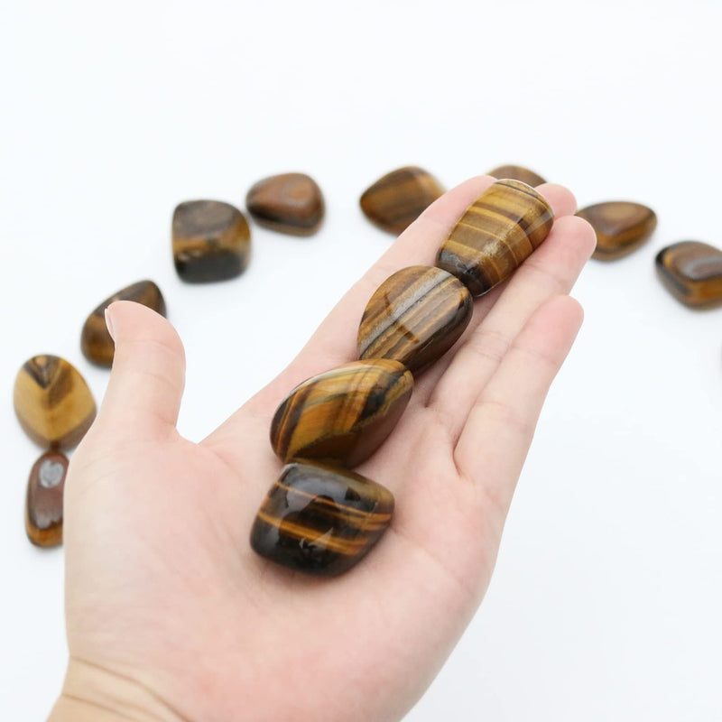 Nvzi 10 packs of tiger eye stone, hand flatterer stone, crystal healing stones, polished drum stones, chakra stones, drum stone mix, semi-precious stone mix, lucky stones for children - NewNest Australia