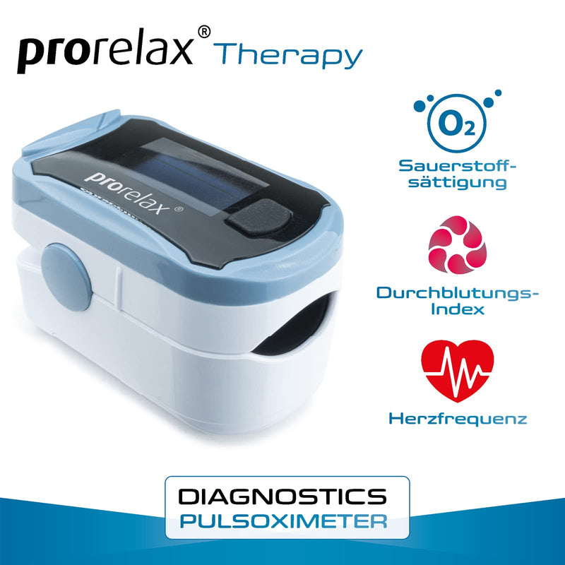 Prorelax Pulse Oximeter | For Self-Control Of Heart Frequency, Pulse Frequency And Arterial Oxygen Saturation | Easy Measurement On Fingers | Led Display With Large Digits - NewNest Australia