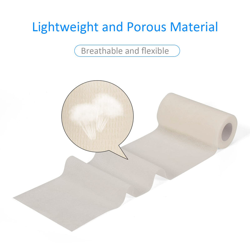 Cohesive Bandage Self-Adhesive 10 Cm X 4.5 M, 6 Rolls Fixation Bandage Self-Adhesive Cohesive Bandage For First Aid Dog Veterinary Wrap Tape Sports Elastic Bandage For Wrist, Feet (White) - NewNest Australia