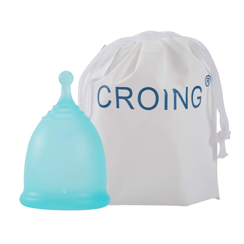 CROING 𝙋𝙚𝙧𝙞𝙤𝙙 𝘾𝙪𝙥 2 pcs Menstrual Cup with 1 pc Silicone Cup and 1 pc Storage Bag,Menstrual Cup Holder, Storing Period Cup (Blue and White) - NewNest Australia