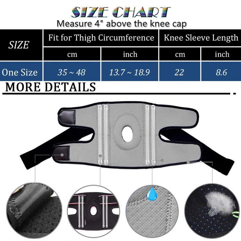Knee Brace for Arthritis,ACL and Meniscus Tear,Open-Patella Stabiliser, Adjustable Brace,Best Knee pad Support for Sports Injury Rehabilitation & Protection Against re-Injury (Single) BLACK - NewNest Australia