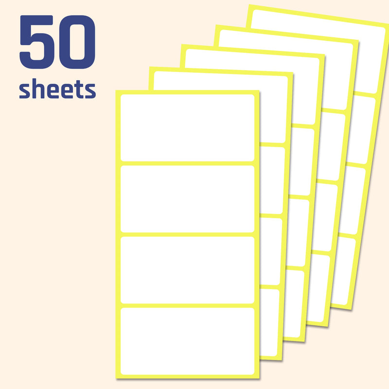 200 Pack, 4" x 2", Labels Stickers for Storage Bins - Matte White - NewNest Australia