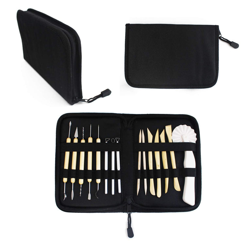 S & E TEACHER'S EDITION 15 Pcs Pottery & Clay Sculpting Tools, Smooth Wooden Handle, Come with Carrying Case. - NewNest Australia