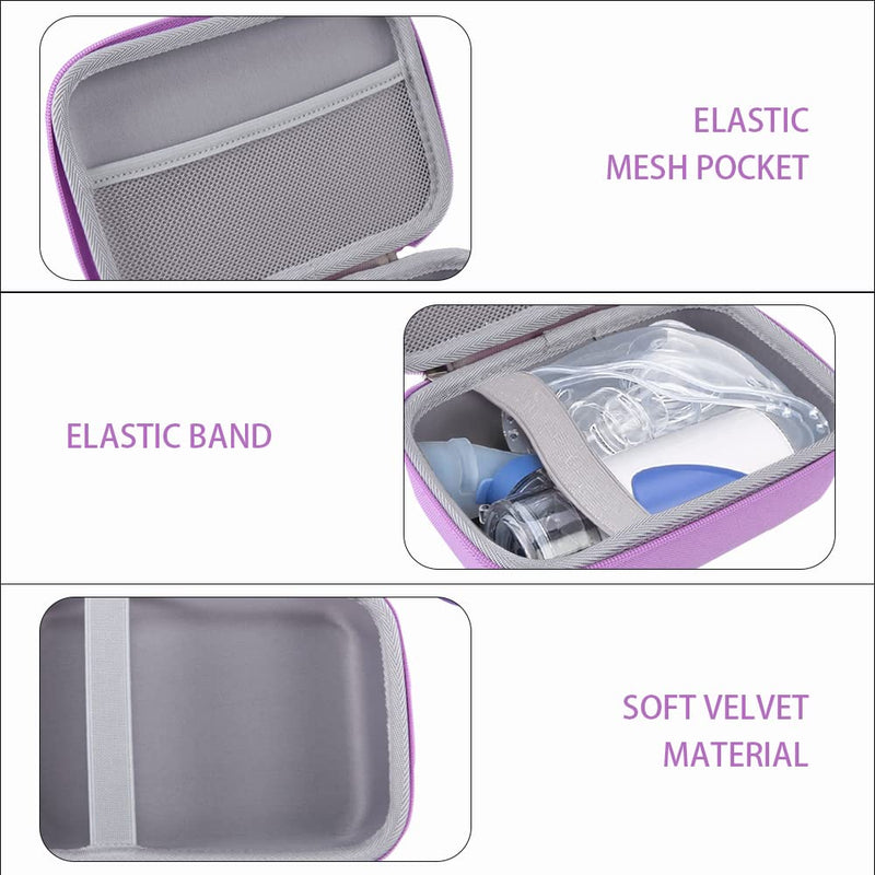 Leayjeen Hard Shell Case for Asthma Inhaler, Travel Case Bag Compatible with Asthma Inhaler,Masks,Spacer, EVA Hard Shell Material (case only) Purple - NewNest Australia