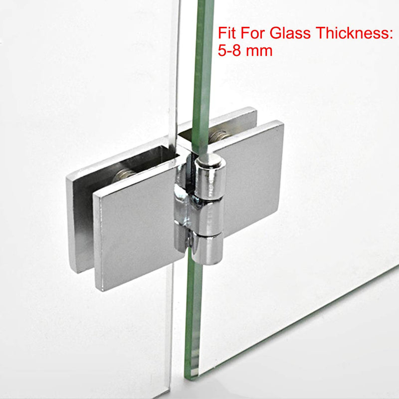 uxcell Glass Door Hinge - 180 Degree Cupboard Showcase Cabinet Door Hinge Glass Clamp,Zinc Alloy, for 5-8mm Glass Thickness 4Pcs - NewNest Australia