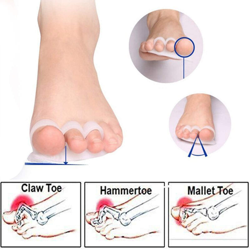 Mcvcoyh10 Pcs Gel Hammer Toe Crests Pads Silicone Toe Straightener Cushion Support Pain Relief for Hammer Toe, Overlapping Toes, Curled Toe-3 Loops - NewNest Australia