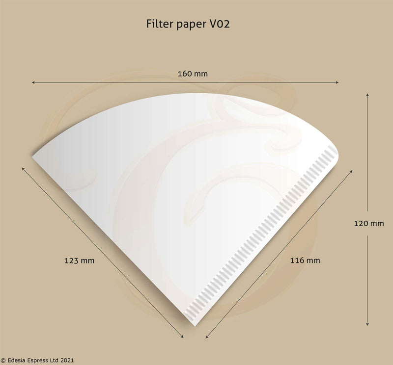 200 Size V02 White Coffee Filter Papers, Compatible with Hario V60 Size 02 by EDESIA ESPRESS - NewNest Australia