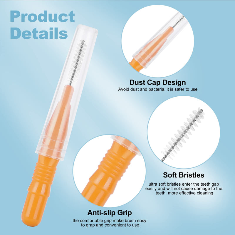ACWOO Interdental Brushes, 60 Pcs Dental Brushes Toot Floss Set with 30 Pcs Soft Dental Brushes and 30 Pcs Floss Picks, Oral Dental Hygiene Brush Tooth Cleaning Tool for Oral Cleaning & Care - NewNest Australia