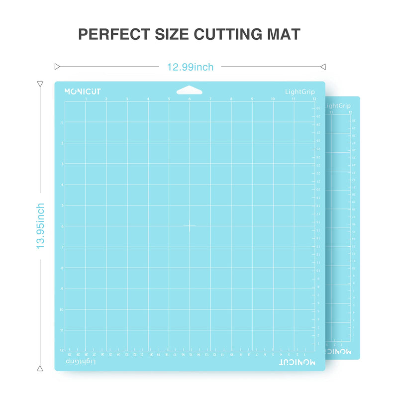 Monicut 12x12 Lightgrip Cutting Mat for Cricut Maker 3/Maker/Explore 3/Air 2/Air/One, 3 Pcs Non-Slip Flexible Blue Cutting Mats for Crafts, Quilting, Sewing and all Arts A-Lightgrip 12x12 Inch, 3 Pack - NewNest Australia