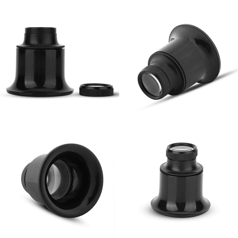 Jewelers Loupe Portable Monocular Magnifier Experimental Tools Magnifying Glass Jewelry Tools for Eye Magnifier Lens Repair Kit(5X 10X 15X 20X 4pcs) - NewNest Australia