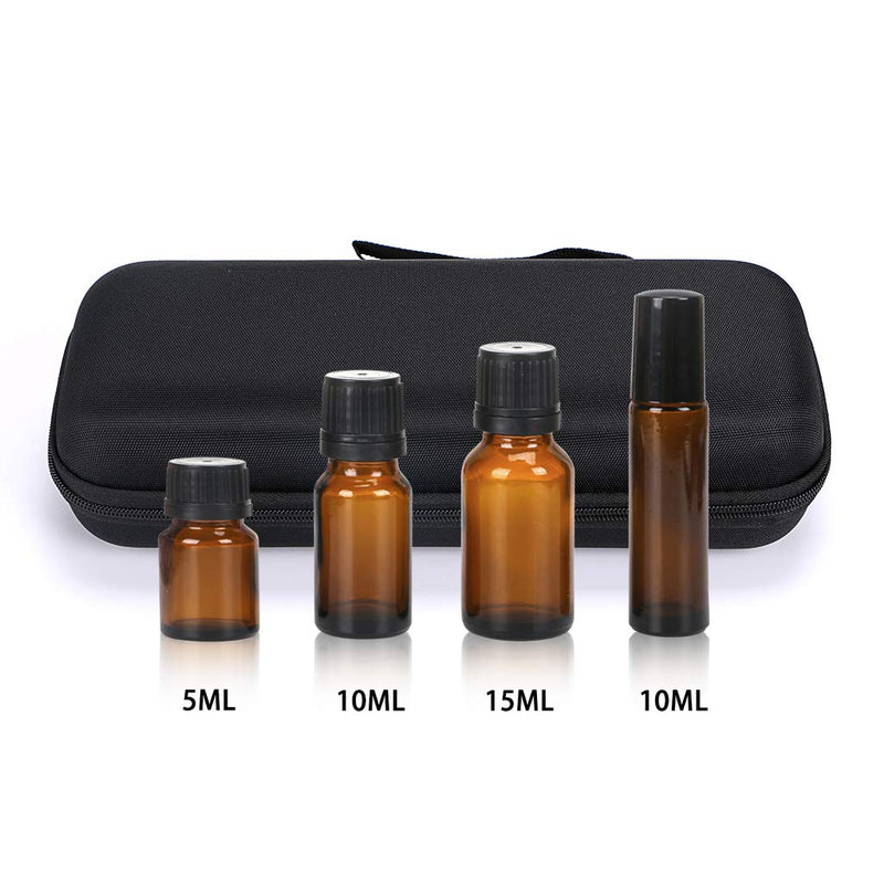 BTSKY 20 Bottles EVA Essential Oil Case, Can Hold 10ml, 10ml Rollers, 5ml - Durable Waterproof Hard Shell Essential Oils Carrying Bag Nail Polish Storage Organizer, Black(Essential Oil not Included) - NewNest Australia