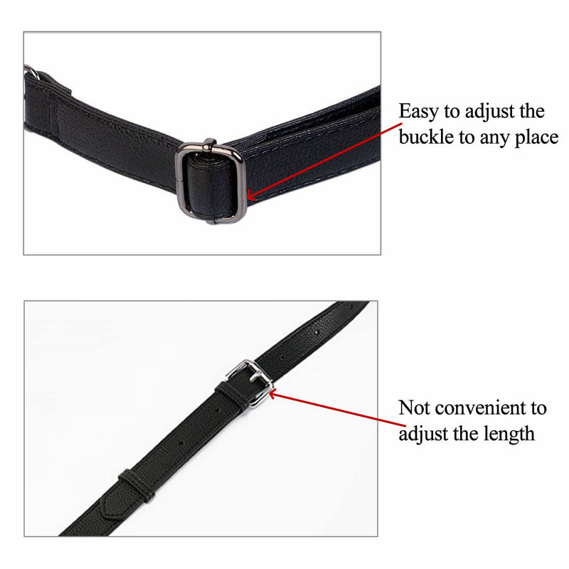 Beaulegan Purse Strap Replacement - Full Grain Microfiber Leather - 59 Inch Long Adjustable for Crossbody Shoulder Bag - 0.5 Inch Wide, Black/Gold Gold Clasp - NewNest Australia