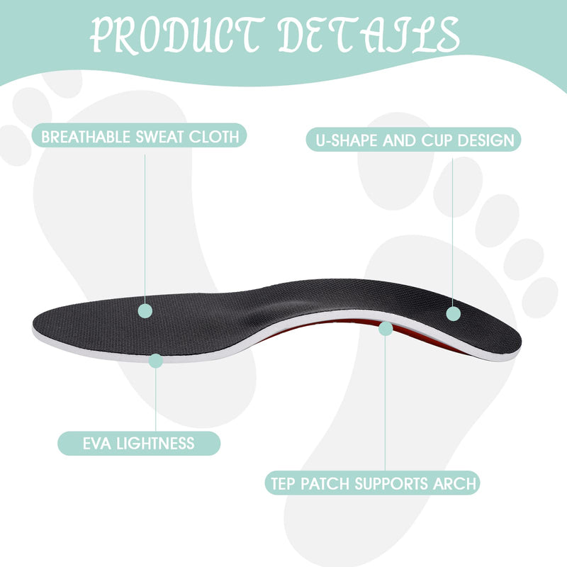 Wllhyf Arch Support Orthopedic Shoe Insoles, Shock-Absorbing Insoles, Comfortable Replacement Insoles For Men, Women, Flat Feet, Plantar Fasciitis, Relieve Foot Pain (Men Eu 40.5-46) - NewNest Australia