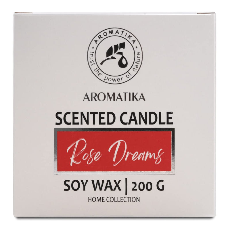 Scented Candle Rose In Glass - Rose Fragrance For Aromatherapy With Natural Rose Oil - Rose Fragrance - Soy Candle For Home - Beautiful Intense Fragrance - 45 Hours Burning Time - White 200 G - NewNest Australia