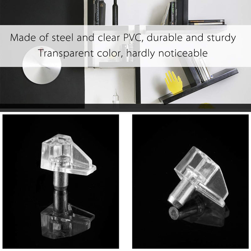 Apipi 100 Pieces Clear Shelf Support Pegs -5 mm Cabinet Shelf Clips,Shelf Holder Pins Bracket Steel Pin for Cabinet Furniture Book Shelves Supplies - NewNest Australia