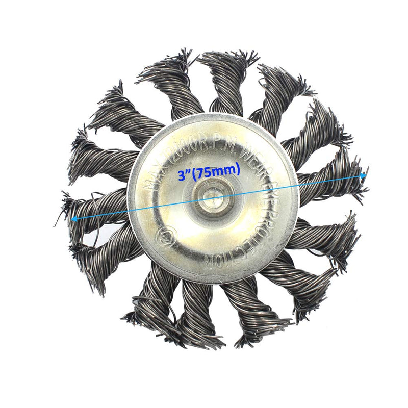 DGOL 3 inch Twist Knot Wire Wheel Brush 1 Pack + Wire Cup Brush 1 Pack with 1/4 inch Round Shank for Die Grinder or Drill,Wire Diameter 0.02 inch - NewNest Australia