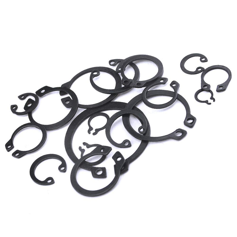 XINGYHENG 225Pcs 18 Sizes Alloy Steel Circlip Snap Ring External Retaining Clamps Ring Washer Assortment Kit 6-32mm(Black) - NewNest Australia