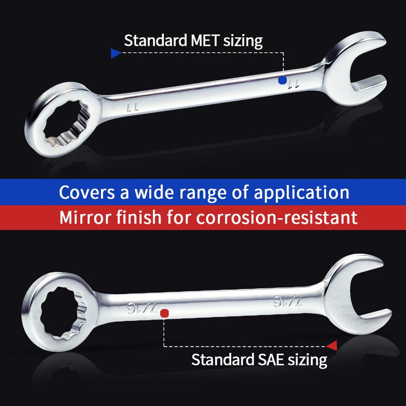 SPEEDWOX Mini Wrench Set Metric SAE Ignition Wrench Set Open End and Box End Standard Combination Wrench Spanner for Assembling Furniture Small Equipment Auto 2 set wrench - NewNest Australia