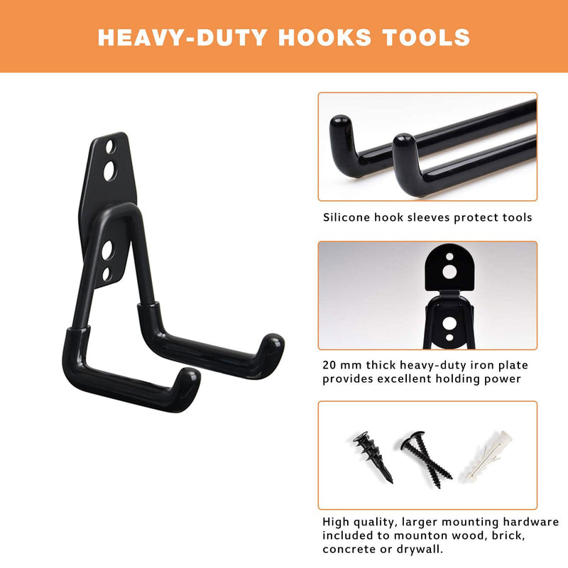 Heevir Garage Storage Utility Hooks - 2.8 Inch Wall Mount Hanging Hook, Tool Organizer, Heavy Duty Double Hook 2.8 Inch 4Pack - NewNest Australia