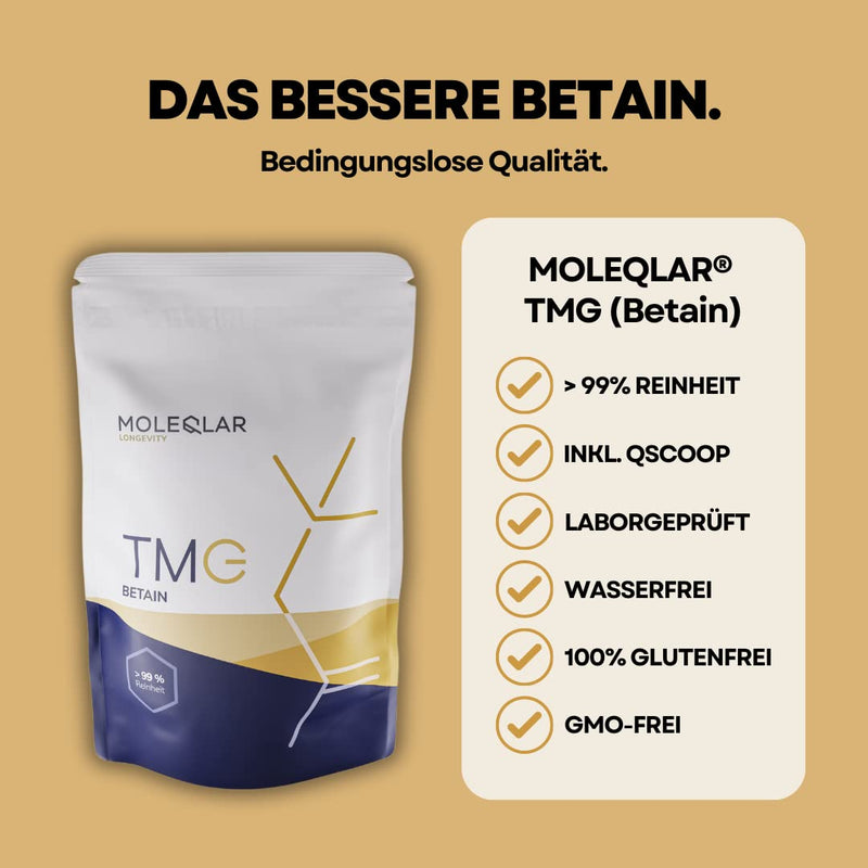Moleqlar Tmg Betaine Powder High Dose 120 G Vegan Premium Trimethylglycine Powder 2400 Mg Anhydrous Betaine Per Serving Includes 600 Mg Qscoop High Purity Betaine Anhydrous Made In Europe - NewNest Australia