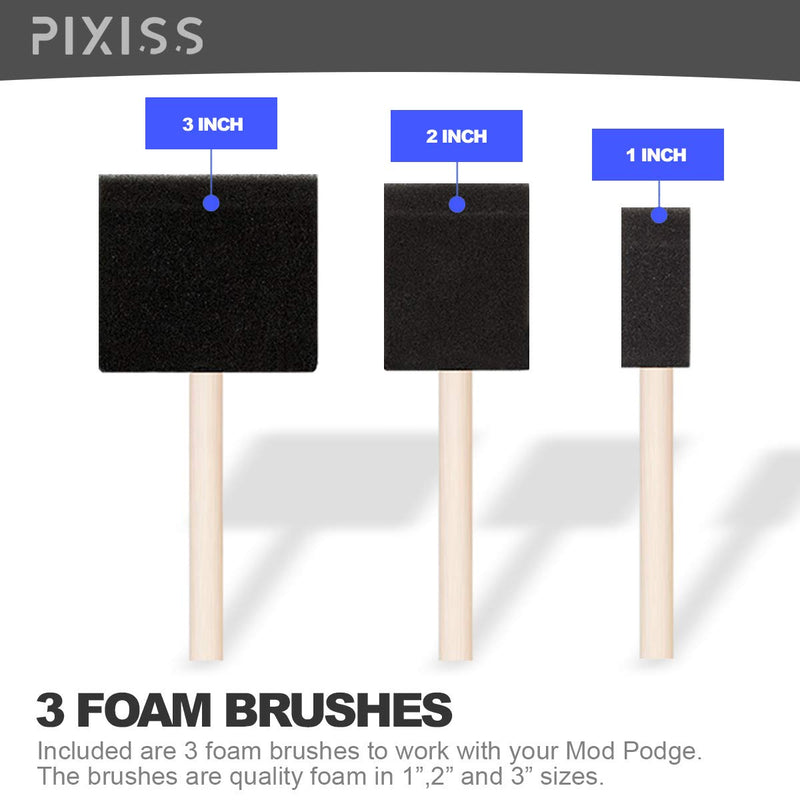 Mod Podge Decoupage Starter Kit, Gloss and Matte Medium with 3 Pixiss Foam Brushes, Waterproof for Puzzles, Wood and More 4oz - NewNest Australia