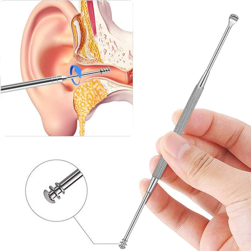 Ear Wax Removal Kit, 8 Pcs Ear Pick Earwax Removal Tool, Ear Cleansing Tool Set, Stainless Steel Ear Wax Remover with Storage Box, Reusable Ear Curette Wax Removal Set for Children & Adults - NewNest Australia