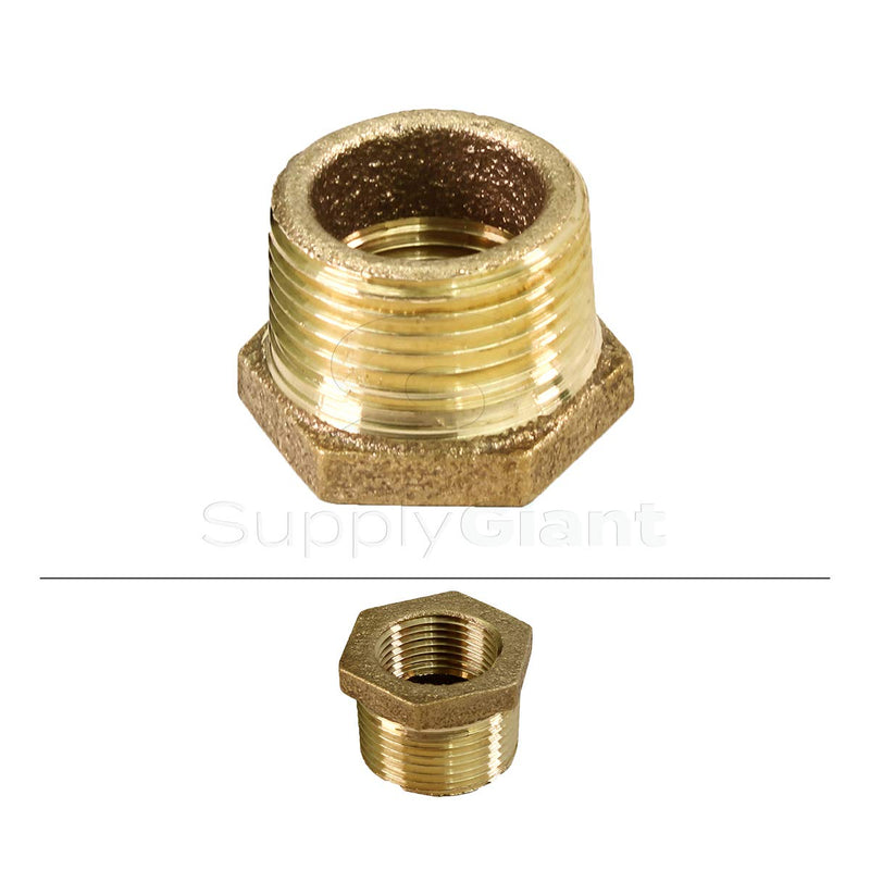 Supply Giant CSCV1122 1-1/2 in. Male X 1/2 in. Female NPT Lead Free Bushing, Fitting with Hexagonal Head Brass Construction Higher Corrosion Resistance Economical & Easy to Install, 19 - NewNest Australia