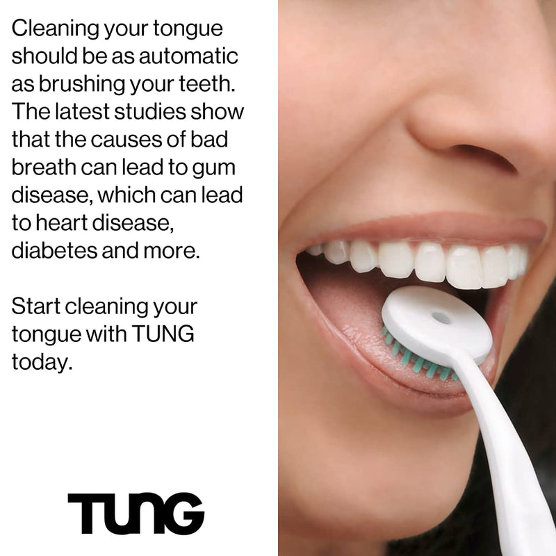 Peak Essentials | The Original TUNG Brush Kits | Premium | Tongue Cleaner | Scraper | Scrubber | Odor Eliminator | Fight Bad Breath | Fresh Mint | BPA Free | Made in America | (2 Count w/Cap) With Cap 2 Count (Pack of 1) - NewNest Australia