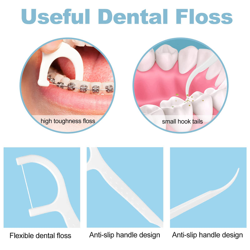 ACWOO Interdental Brushes, 60 Pcs Dental Brushes Toot Floss Set with 30 Pcs Soft Dental Brushes and 30 Pcs Floss Picks, Oral Dental Hygiene Brush Tooth Cleaning Tool for Oral Cleaning & Care - NewNest Australia