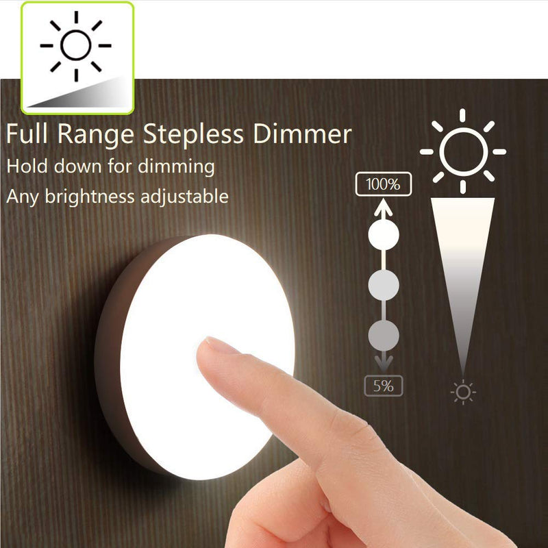 Mini Touch Light, RTSU Rechargeable Battery Operated Closet Lights Wardrobe Lights, Magnetic Stick-on Anywhere LED Night Light, Wireless Under Cabinet Lighting, Dimmable Tap Push Light Lamp (1 Pack) Ivory White-flat - NewNest Australia