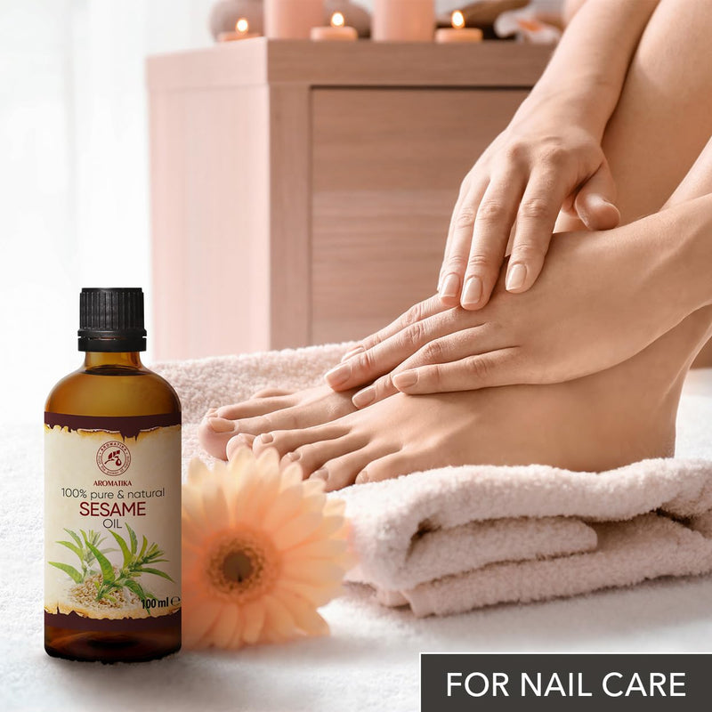 Sesame Oil 100Ml - Sesamum Indicum - Mexico - 100% Natural And Pure Oil - Cold Pressed And Refined - For Beauty - Body - Cosmetics - Hair - Massage Sesame Oil - NewNest Australia