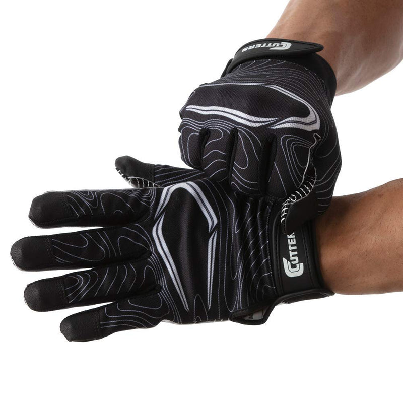 Cutters Football Glove Game Day Receiver. Silicone Grip Glove for Receivers. Adult and Youth Sizes Adult - Small / Medium Black Topography - NewNest Australia