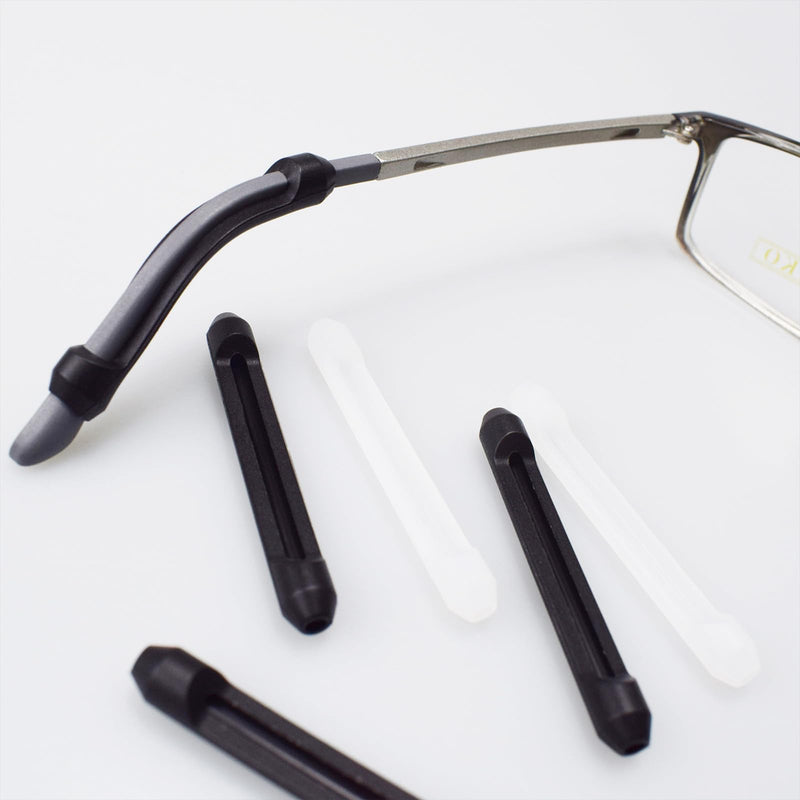 RUOJLING 6 pairs of glasses temple covers, glasses slip stop, glasses slip stopper, glasses temples silicone, anti-slip glasses temples, anti-slip glasses ear hooks, 2 colors (56 mm × 7.9 mm) - NewNest Australia