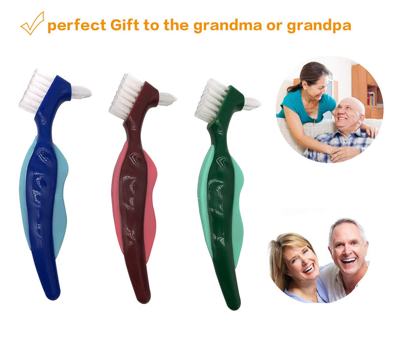 Premium Hard Denture Brush Toothbrush, White Carrying Case, Multi-Layered Bristles & Portable Denture Double Sided Brush, Denture Care(Pack of 6) - NewNest Australia