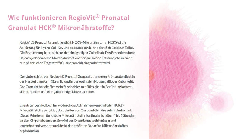 Regiovit Pronatal Granules I Desire to Have Children I Pregnancy I Breastfeeding I 600mcg Folic Acid I Vitamins I HCK Micronutrients I Vegan I Without Omega-3 Oil I For 60 Days - NewNest Australia