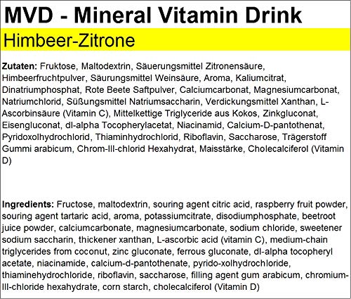 Peeroton Mvd Mineral Vitamin Drink - Raspberry Lemon, Electrolyte Powder With The 5 Essential Electrolytes Plus Zinc, Magnesium And Vitamin C - Take Regularly And Strengthen The Immune System, 300 G - NewNest Australia
