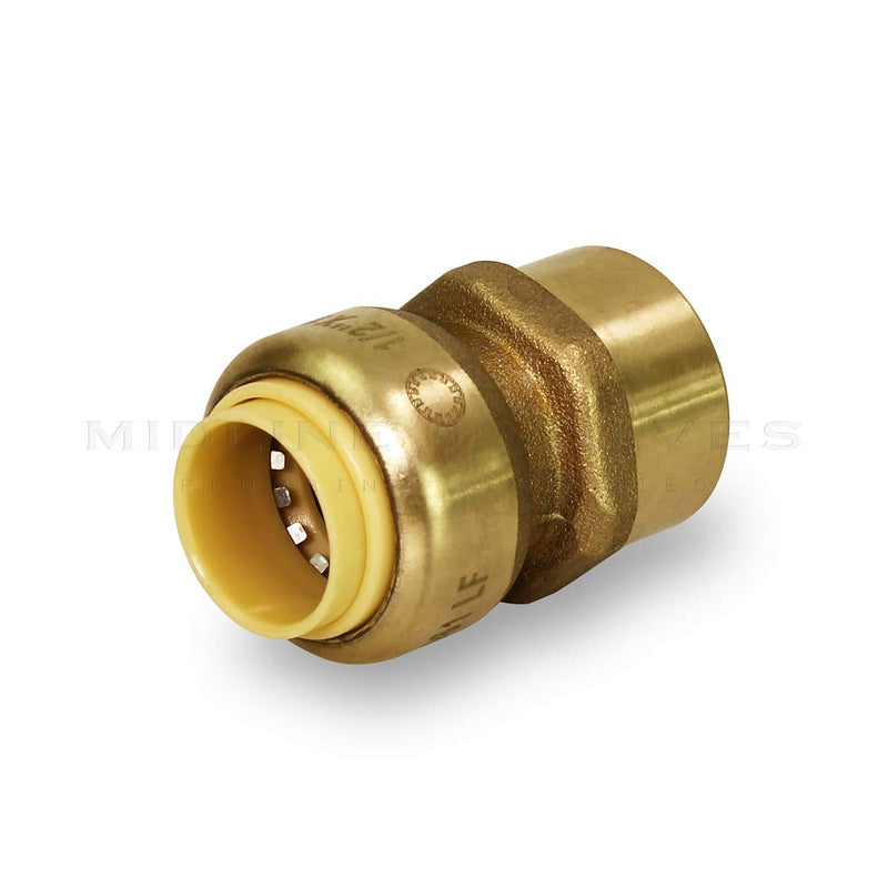 Everflow Supplies Pushlock UPFC34 3/4 Inch Long Push X Female Adapter for Push-Fit Fittings, Made with Lead Free DZR Forged Brass, Connects PEX, CPVC and Copper, Pre-Lubricated Quick Installation 0.75 Inch - NewNest Australia