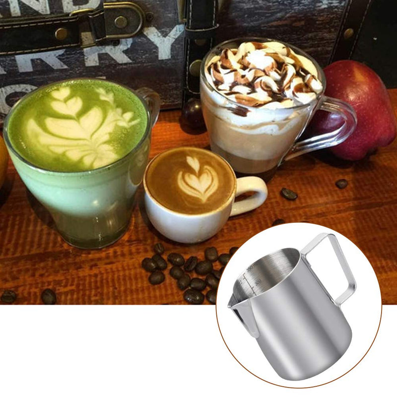 Anpro Milk Jug 350ml/12 fl.oz, 304 Stainless Steel Milk Pitcher, Milk Frothing Jug for Making Coffee Cappuccino 350 ML - NewNest Australia