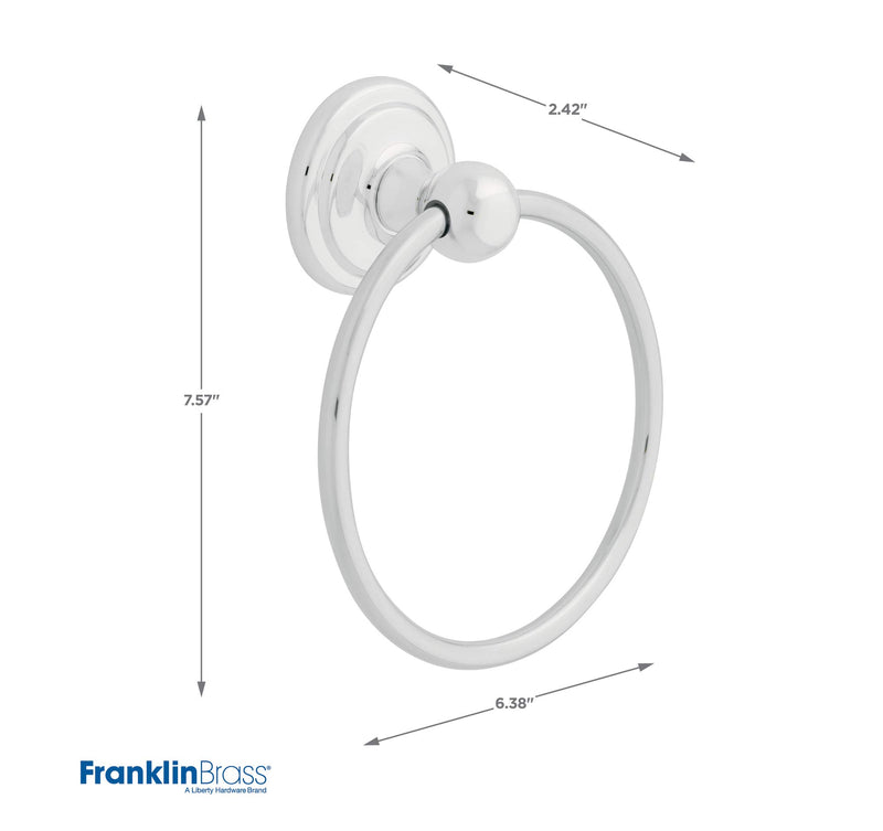 Franklin Brass 9016PC Jamestown Towel Ring, Polished Chrome - NewNest Australia