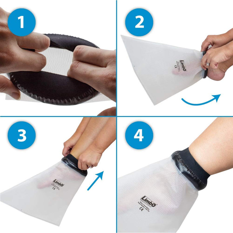 LimbO Waterproof Protectors Dressing Cover, Adult Foot Shower Cover for Bandages and Light Dressings M25, 26 to 34 cm Ankle Circumference M25: 26-34 cm Ankle Circ. - NewNest Australia