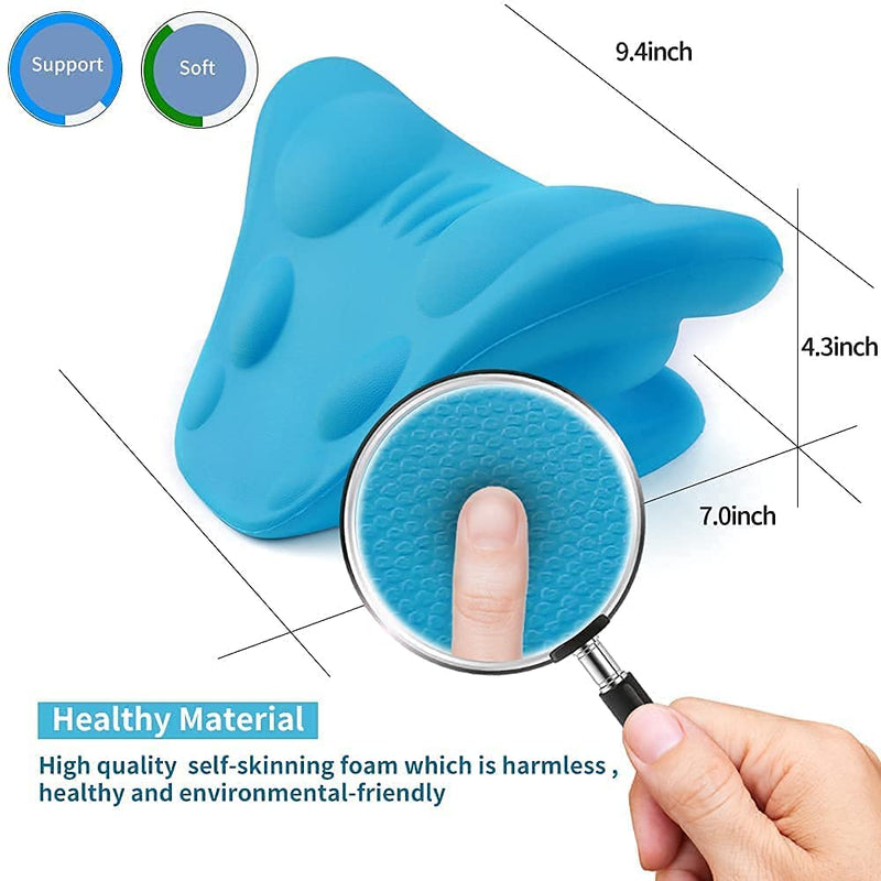 REARAND® 3 in 1 Neck Cloud,Neck Stretcher, Back Stretcher for Neck, Should or Back Pain Relief,Neck bulging,Cervical Spine Alignment,TMJ Chiropractic Pillow,Posture Corrector, REARAND Stretcher Blue - NewNest Australia