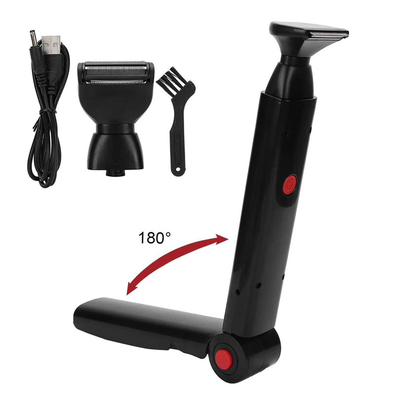 QGUQSSL Back Hair Shaver, Men's Electric Back Shaver Cordless Shaver Body Shaver Foldable with 2 Clips - NewNest Australia