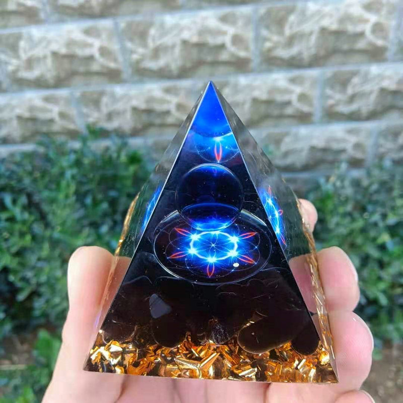 ycyingcheng Pyramid Ogan Crystal Energy Tower Nature Reiki Chakra Crushed Stone, Negative Energy Remover Blessing Home Office Ornaments Decoration Feng Shui Ornaments Crystal Pyramid 01 - NewNest Australia