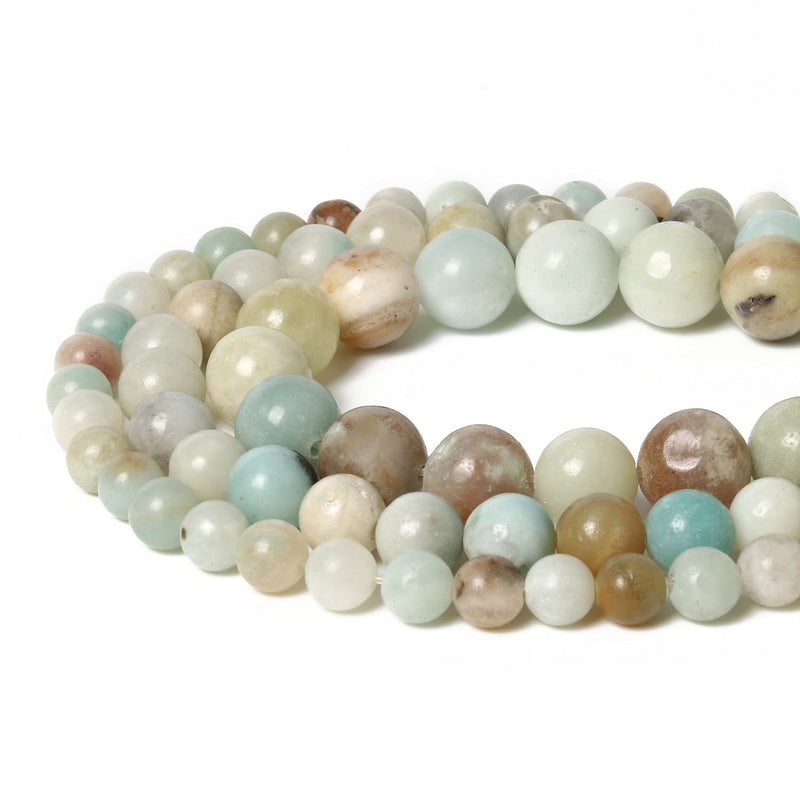 60pcs 6mm Natural Stone Beads Amazonite Beads Energy Crystal Healing Power Gemstone for Jewelry Making, DIY Bracelet Necklace - NewNest Australia