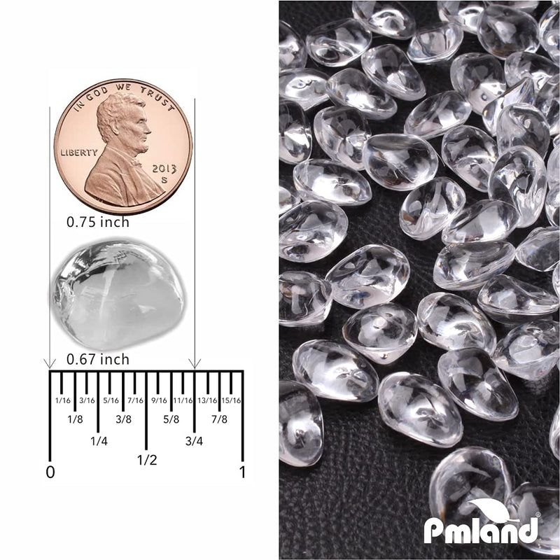 PMLAND 370 PCs 16mm Clear Acrylic Stones Table Scattering Wedding Bridal Baby Shower Party Decorations Vase Fillers, Cute Irregular Rocks Almond Shape - Clear - NewNest Australia